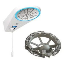 ResistĂȘncia Chuveiro Ducha Digital Safira 110v 220v Acabamento Prateado Cor Branco Foto mini 1