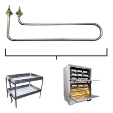 ResistĂȘncia ElĂ©trica Para Marmiteiro Banho Maria 2500w 220v Cor Inox Foto mini 3