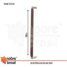 ResistĂȘncia Para Autoclave Baby Cristofoli 350w 63,5v 135mm 63,5 Foto mini 2