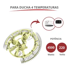 Resistência Para Ducha chuveiro 4t 4500w 220v Durín 20831 Cor Prata dourado Foto mini  2