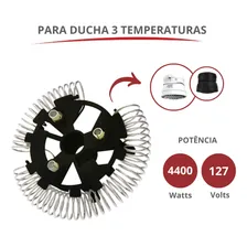 Resistência Para Ducha/chuveiro 3t 4400w/127v Durín 20820 Cor Prata/dourado Foto mini  2