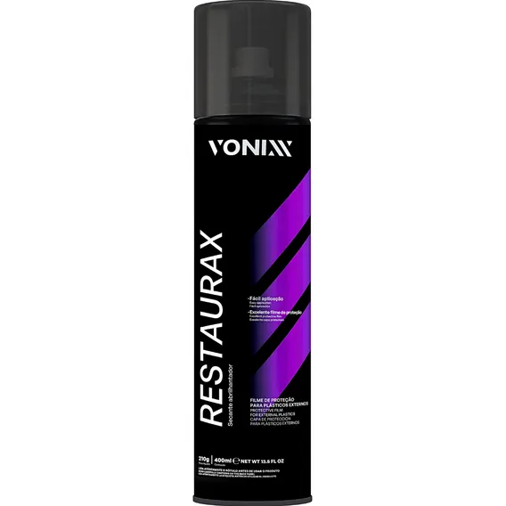 Restaurax Restaurador Plástico Automotivo Aerossol Vonixx Foto 1
