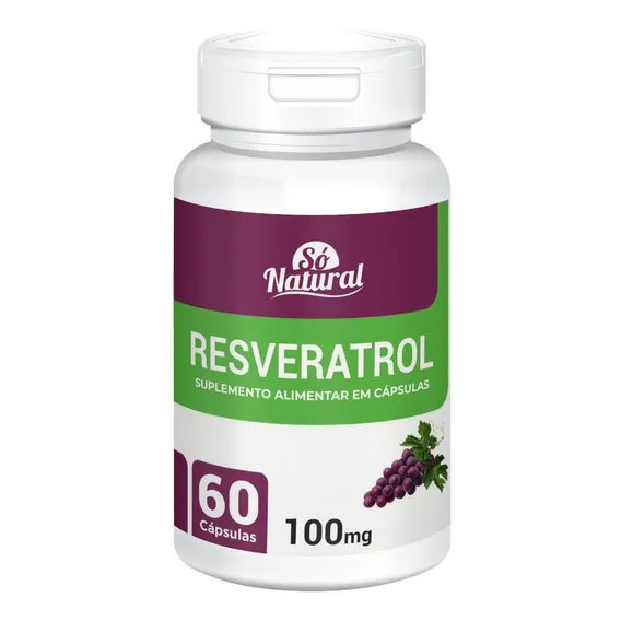 Resveratrol 100 Mg 60 Cápsulas Só Natural Sabor Foto 1
