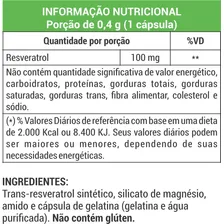 Resveratrol 100 Mg 60 Cápsulas Só Natural Sabor Foto mini 2