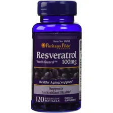 Resveratrol 100mg 120 Softgel Puritans Pride - Importado Foto mini 3