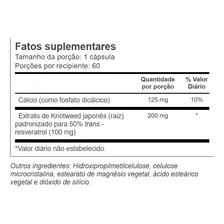 Resveratrol 100mg Com Cálcio 60 Cápsulas Vitacost Importado Foto mini 2