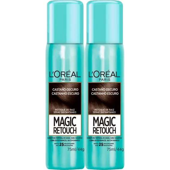 Retoque Raiz Castanho Escuro Magic Retouch Loréal -kit Com 2 Foto 1