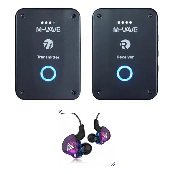 Retorno De Palco M-vave2 Trasmissor +1 Receptor +1 Fone Roxo 5v Foto 1