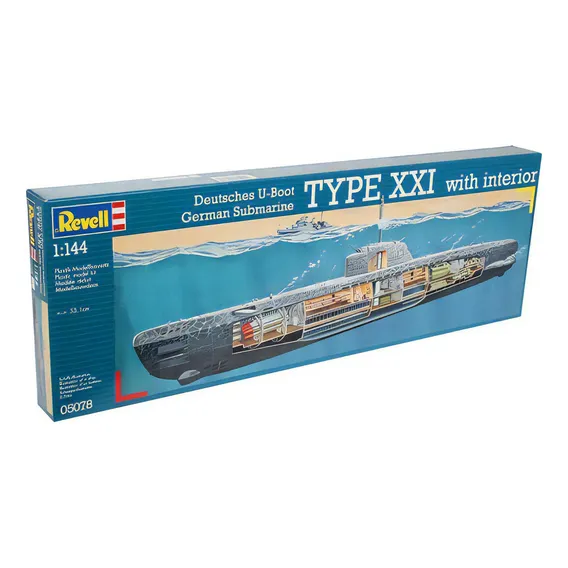 Revell 05078 Submarino Alemão Type Xxi Com Interior 1/144 Foto 1