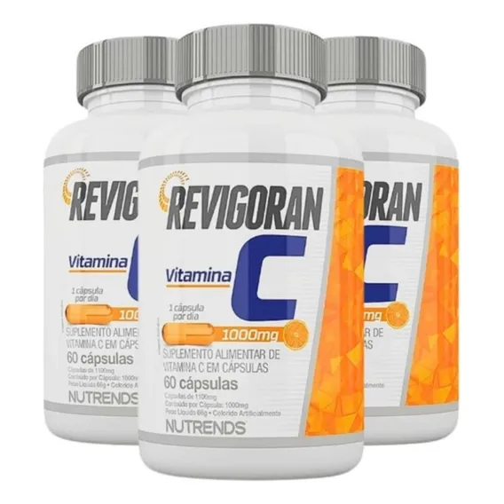 Revigoran Vitamina C 1000mg Nutrends Combo 3x 60 Caps Foto 1