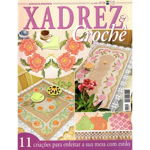 Revista Bordados Modernos Xadrez & Crochê Ano 2009 N° 05 Foto 1