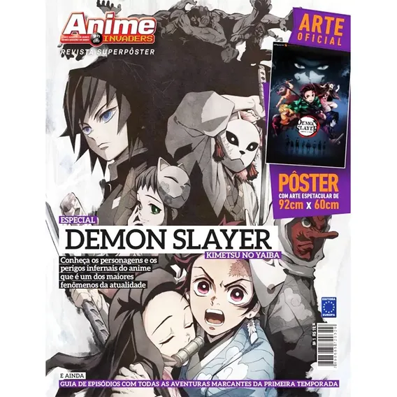 Revista Com P么ster Demon Slayer Anime + Guia Epos贸dios Foto 1