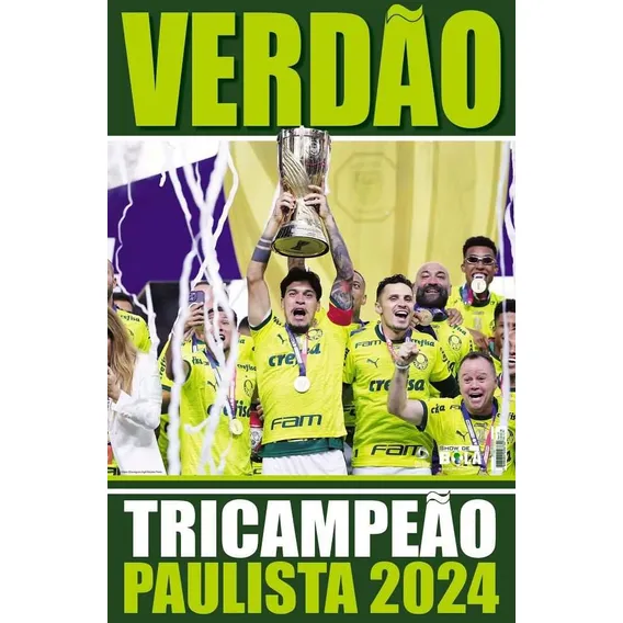 Revista Pôster Palmeiras - Verdão Tricampeão Paulista 2024 Foto 1