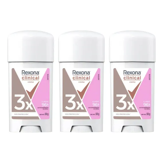 Rexona Clinical Antitranspirante Creme Classic 58g Kit C/3 Foto 1