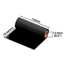 Ribbon Preto 110mm X 74m Cera 1 Unidade P/ Elgin Argox Zebra Foto mini 4