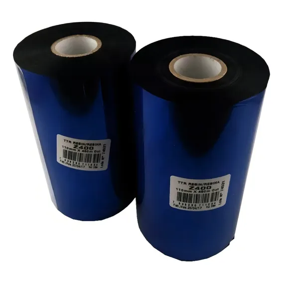 Ribbon Resina 110x450m P/ Impressora Zebra S4m Zt230 Datamax Foto 1