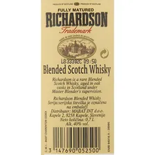 Richardson Richardson Blended Scotch Scotch Whisky Richardson Blended Scotch Fully Matured - 700ml Ec贸cia 700 Foto mini 2
