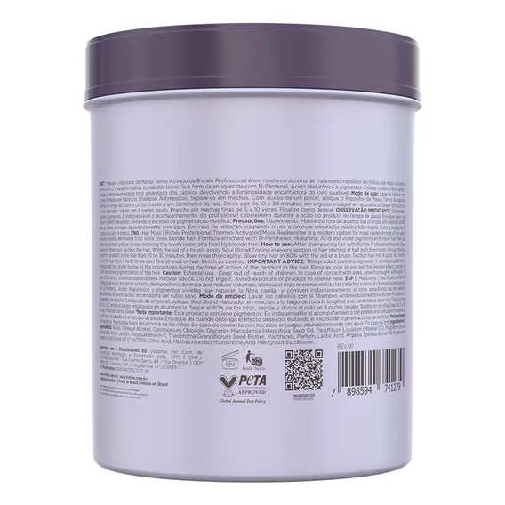 Richée Soul Blond Repositor de Massa Termo Ativado 1Kg Foto 1