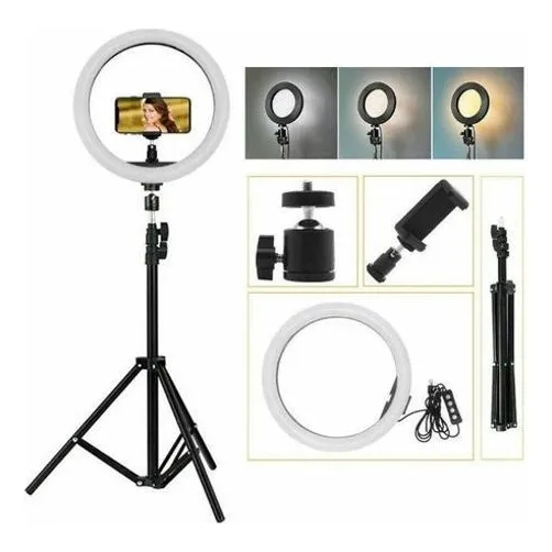 Ring Light Anel 30cm 12 - Ds Ring Light - Preto - Usb Foto 1