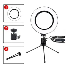 Ring Light Led Iluminador 16cm + Tripé Foto mini 2