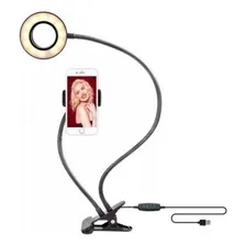 Ring Light + Suporte Celular Selfi Luminaria Abajur Youtuber Cor Preto Foto mini 1