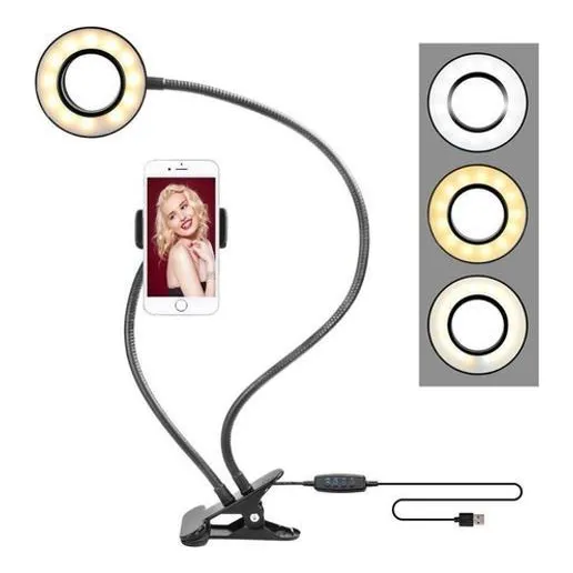 Ring Light + Suporte Celular Selfie Luminária Abajur Foto 1