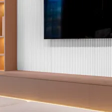 Ripa Painel Ripado Madeira Mdf 2,70m Premium Decoração Cor Branco Painel Ripado Mdf Foto  mini 1
