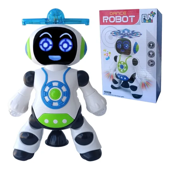 Rob么 Robot Boneco Eletr么nico Dan莽a Com Som E Luz Brinquedo Personagem Rob么 Coptero Foto 1
