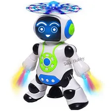 Rob么 Robot Boneco Eletr么nico Dan莽a Com Som E Luz Brinquedo Personagem Rob么 Coptero Foto mini 3