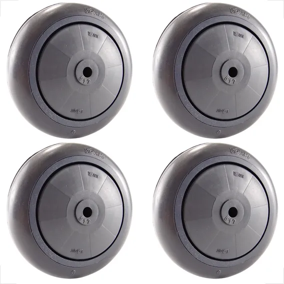 Roda 512 Carrinho Supermercado Rodinha 5 Pol Rodízio 4 Pç York 30 mm Yorkplast Schioppa Colson Quite Condomínio Reforma Polegada Rodcar Rolamento Esfera PVC Foto 1