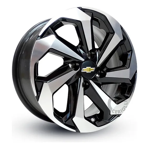 Roda Aro 13 4x100 Celta Monza Corsa Classic / Jogo + Bicos Cor Preta Diamantada Foto 1