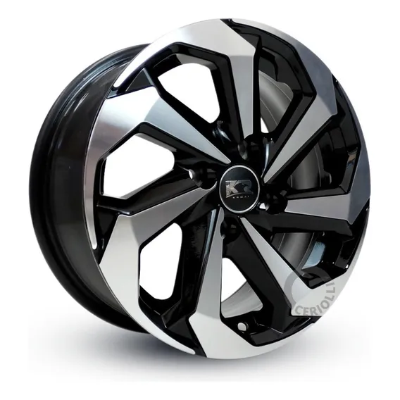 Roda Aro 13 4x100 Gol Saveiro Parati ( Jogo ) + Bicos Cor Preto Diamantado 4x100 Foto 1