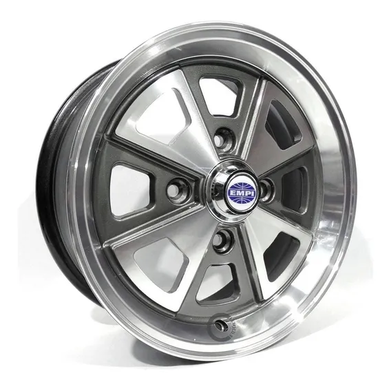 Roda Aro 15 Fusca Vw Porsche 914 Empi 4x130 / Jogo + Bicos Cor Grafite Diamantado Foto 1