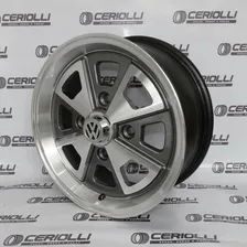 Roda Aro 15x6 Porsche Vw Fusca 4x130 R84 Kr ( Unidade ) Cor Grafite Diamantado Foto mini 4