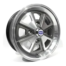 Roda Aro 15x6 Porsche Vw Fusca 4x130 R84 Kr ( Unidade ) Cor Grafite Diamantado Foto mini 1