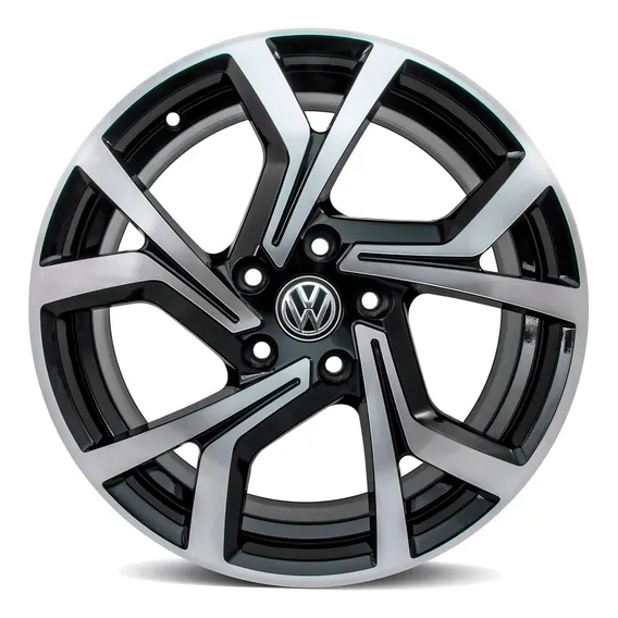 Roda Aro 17 5x100 Polo Gts Virtus Fox R94 (jogo) Gti + Bicos Cor Preta Diamantada 5x100 Foto 1