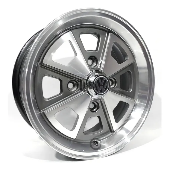 Roda Aro 17x6 Porsche Kr R84 4x130 + Bicos Cor Grafite Diamantado Foto 1