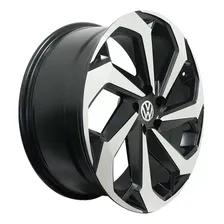 Roda Aro 18 5x112 Jetta Gol Tsi Passat Vw / Jogo Cor Preta Diamante Foto mini 3