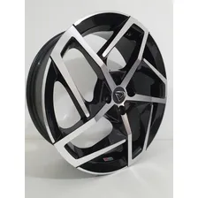 Roda Aro 18 Tala 6 Volcano Mark 8 4x100 / Jogo + Bicos Cor Preto Diamantado Foto mini  3