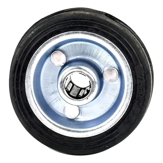 Roda Borracha 4 Polegadas Rolamento Rolete Até 65kg Foto 1