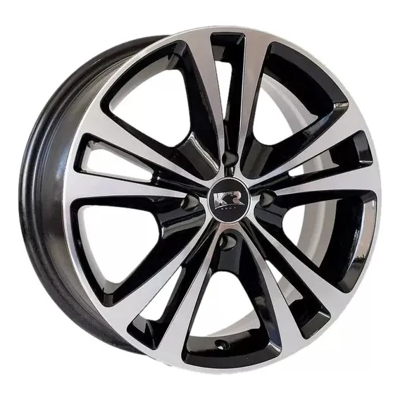 Roda Esportiva Aro 14 4x108 Ford Kr K34 / Unidade Cor Preto Diamantado Foto 1