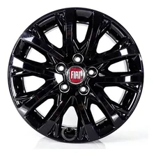 Roda Fiat Toro Aro 16 5x110 2021 + Bicos P/ Sensor / Jogo 4 Cor Black Piano Foto mini 1