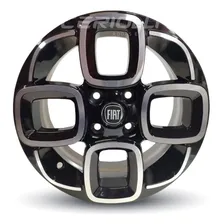 Roda Fiat Uno Sporting 2015 Aro 14 4x98 / Jogo + Bicos Cor Preto Diamantado Foto mini 1