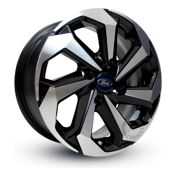 Roda Ford Aro 14x6 4x108 Ford Ka Fiesta (jogo) + Bicos Cor Preto Diamantado 4x108 Foto 1