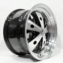 Roda Kombi Fusca 5 Furos Furação 5x205 / Jogo Cor Preto Diamantado Foto mini 3