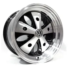 Roda Kombi Fusca 5 Furos Furação 5x205 / Jogo Cor Preto Diamantado Foto mini 2
