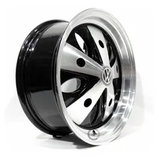 Roda Kombi Fusca 5 Furos Furação 5x205 / Jogo Cor Preto Diamantado Foto mini 1