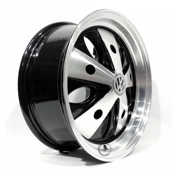 Roda Kombi Fusca 5 Furos Furação 5x205 / Jogo Cor Preto Diamantado Foto 1
