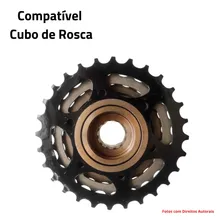 Roda Livre Catraca Bicicleta 7v 21v Rosca 13-28 Index Bike Cor Dourado Foto mini 3