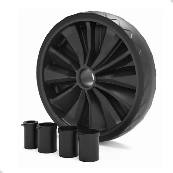 Roda Maciça Eixo Universal 8 Pol Multiuso Carrinho Carga Rodas Roda De Reposição Para Carrinho Foto 1